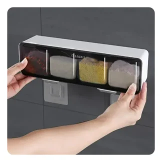 Porta Temperos de Parede com 4 Compartimentos – Oiaxii